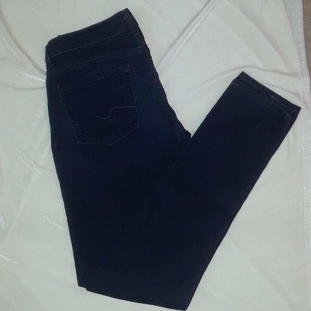 7 For All Mankind dark blue skinny jeans